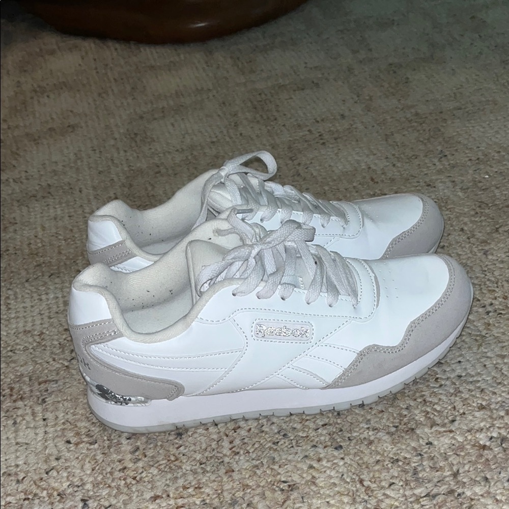 Reebok Classic White and Gray Shoes barley worn